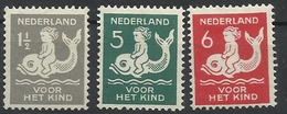 PAYS BAS N° 223 à 225 Neuf Avec Charnière De 1929 - Unused Stamps