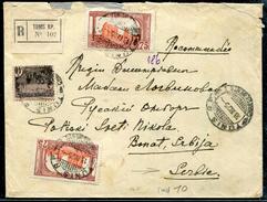 TUNISIE - N° 39 (2) + 103 / LR DE TUNIS / CHARGEMENTS I LE 13/4/1925 POUR LA SERBIE - TB & RARE DESTINATION - Lettres & Documents
