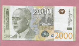 X1- 2000 Dinara 2011. Serbia- Two Thousand Dinars , Milan Milutinovic, Circulated Banknote, Replacement Series ZA - Serbie