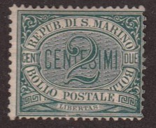 San Marino 1877 First Issued Stamp, Mint Mounted, See Note, Sc# 1 - Ongebruikt