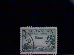 Australia, Scott #C1, Used (o), 1929, First Air Mail, Airplane Over The Bushlands, 3d - Oblitérés