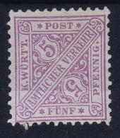 Würtemberg Dienstmarken 1881 Mi Nr 202 B Hell Violettblau Not Used (*) SG - Neufs