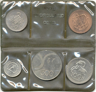 CYPRUS 1978 COMPLETE COINS SET UNC IN OFFICIAL BANK'S PLASTIC CASE - Chypre