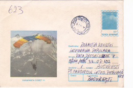 #BV6621 PARAGLIDING,SPORT,PARACHUTE,COVER STATIONERY ,USED,1994,ROMANIA. - Parachutespringen