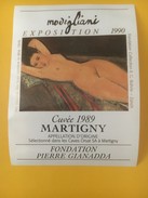 2833 - Exposition Modigliani 1990 Nu Couché Fondation Gianadda Martigny  2 étiquettes - Kunst