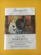 2835 - Exposition Braque 1992 Nature Morte Au Pichet  Fondation Gianadda Martigny  2 étiquettes - Art