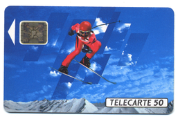France, Telecom, Telecarte 50, Thème, Jeux Olympiques, Albertville 92, Skieur - Giochi Olimpici