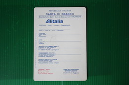 CARTA DI SBARCO ALITALIA - NON COMPILATA - ANNI 70 - Welt