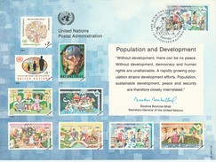 ONU Nations Unies - Vienne 194 Sur Carte Premier Jour - Population Et Développement - Cartas & Documentos