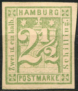 Stamp German States  Hamburg 1864 2 1/2s Imperf Mint Lot#72 - Hambourg