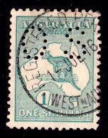 Australia 1916 Kangaroo 1 Shilling Green 2nd Watermark Perf OS Used - Superb - Neufs