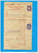 MARCOPHILIE-2 Timbres Fiscaux 3kr -sur Document De Banque 1925-"HENRY TEGNER &CO - Fiscaux
