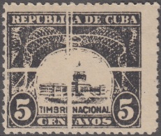 REP-242 CUBA REPUBLICA REVENUE TIMBRE NACIONAL 1937 PROOF. PRUEBA DE CLICHE DESTRUIDO. - Timbres-taxe