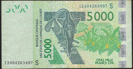 W.A.S. Letter S = Guinea Bissau P917Sj 5000 Francs (20)12 Rare Date VF ! - West-Afrikaanse Staten