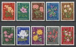 MACAO Portugaise 1953   N° 363/372 ** Neufs  = MNH  Superbes Cote 80 € Flore Fleurs Myosotis Narcisses Chrisanthème - Ungebraucht