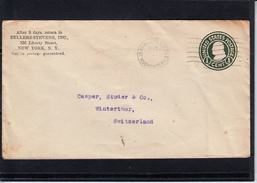 U.S.POSTAGE Entier 1c  Sur Lettre De NEW YORK  Annee 1921 Pour WINTERTHUR Suisse - 1921-40