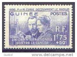 Pierre Et Marie Curie Détail De La Série * Guinée N° 147 - Recherche Sur Le Cancer - 1938 Pierre Et Marie Curie