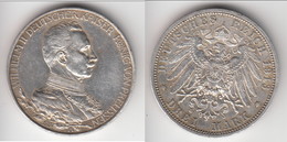 **** PREUSSEN - PRUSSIA - ALLEMAGNE - GERMANY - 3 MARK 1913 A WILHELM II - ARGENT - SILVER **** EN ACHAT IMMEDIAT !!! - 2, 3 & 5 Mark Silver