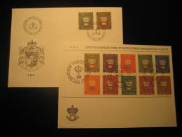 Yvert 45/56 Zumstein 48/59 VADUZ 1968 1969 2 FDC Service Official Stamp Cancel Cover Liechtenstein Dienstsache - Dienstmarken