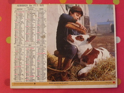 Almanach Des PTT. 1976. Calendrier Poste, Postes Télégraphes. Veau Mouton Fillette - Grossformat : 1971-80