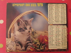 Almanach Des PTT. 1979. Calendrier Poste, Postes Télégraphes. Fillette Chien Chat - Grand Format : 1971-80