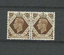 1937 - 47  N° 222  Se-tenant 1 D. BISTRE BRUN  GEORGES VI  Neuf ** Gomme YVERT TELLIER 8.00 € X 2 = 16.00 € - Ongebruikt