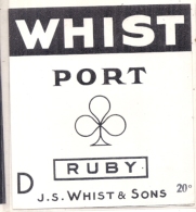 étiquette   - 1920 /1940- WHIST RUBY  Porto Whist And Sons - Red Wines
