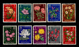 ! ! Macau - 1953 Flowers (Complete Set) - Af. 373 To 383 - Used - Gebraucht