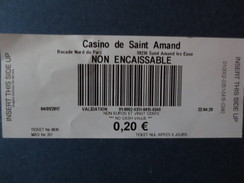 CASINO PARTOUCHE ST.AMAND. TICKET NON ENCAISSABLE - Casino