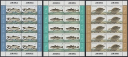 !a! GERMANY 2016 Mi. 3255-3257 MNH SET Of 3 SHEETS(10 Each) - Native Saltwater Fishes - 2011-2020