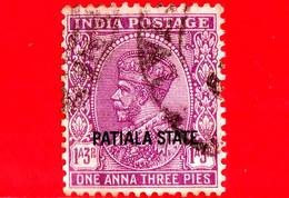 India - PATIALA State - Usato - 1932 - Re George V - 1'3 - Patiala