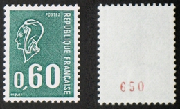 N° 1815b 60c Vert Gravé BEQUET Neuf N** N° Rouge TB Cote 25€ - Coil Stamps