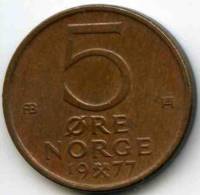 Norvège Norway 5 Ore 1977 KM 415 - Noorwegen