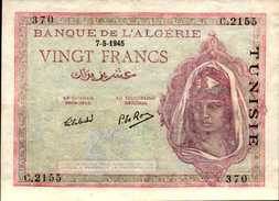 TUNISIE20 FRANCS Du 7-5-1945  Pick 18   XF/SUP - Tunesien