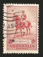 J)1935 AUSTRALIA, GEORGE V. ON HIS CARGER "ANZAC" CANCELLED, MNH - Oblitérés