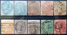BRITISH INDIA 1856 Queen Victoria 10 Stamps Used UNWATERMARKED - 1858-79 Compagnie Des Indes & Gouvernement De La Reine
