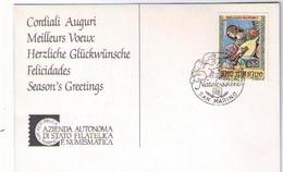 CARTOLINA POSTALE ANNULLO NATALE 88 - SAN MARINO - Lettres & Documents