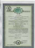 MILANO 1957 SAROM 99 100 OBBLIGAZIONI DA LIRE 1000 CADAUNA CON 26 CEDOLE ANNULLATO PAGATO FORI DOC.274 - S - V