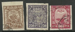 RUSSLAND RUSSIA 1921 Michel 157 - 158 & 161 O - Oblitérés