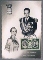 Monaco, 1956, Post Card - Lettres & Documents