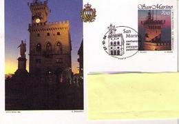 BUSTA ANNULLO SAN MARINO 27-10-94 - CENTENARIO DEL PALAZZO PUBBLICO - Lettres & Documents