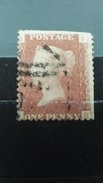 RARE  ONE PENNY GREAT BRITAIN 1858-79 BF FB ERROR CUR TOP USED STAMP TIMBRE - Used Stamps