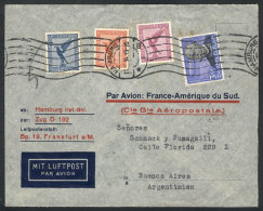 Airmail Cover Sent From Hamburg To Buenos Aires On 19/MAY/1934, By Air France (Marseille Transit Backstamp),... - Andere & Zonder Classificatie