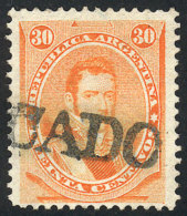 GJ.42, 1867 30c. Alvear, With Straightline CERTIFICADO Cancel, Excellent Quality! - Andere & Zonder Classificatie