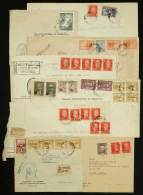 65 Covers Used In The 1950s With Interesting Postage Combinations. It Includes Some Good Values, Multiples, And... - Dienstzegels