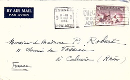 AUSTRALIE - COVER SYDNEY TO CALUIRE FRANCE 1.10.1946 - Lettres & Documents