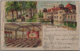 Gruss Vom Schloss Bottmingen - Concertsaal, Schloss-Allee - Litho A. Lierow - Bottmingen