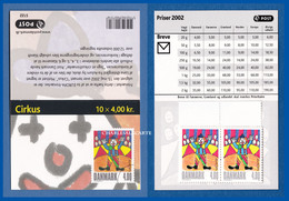 2002  DENMARK  COMPLETE SPECIAL EUROPA 40 KR. BOOKLET  CIRCUS  FACIT HS 122 UNUSED - Booklets