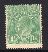 Australia 1918-23 1½d Green GV Head, 2nd Wmk. 5, Hinged Mint (SG 61) - Mint Stamps