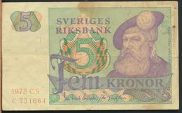 °°° SWEDEN SVEZIA - 5 KRONOR 1978 °°° - Suède